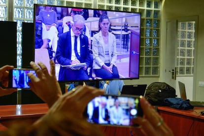 Fernando Blanco y Margarida Garau, padres de Nadia, este lunes en el juicio.