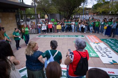 Concentración de Marea Verde para protestar contra las carencias del sistema educativo en la sede de la Consejería de Desarrollo Educativo en Sevilla.