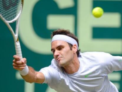 Federer, durante la final de Halle. 