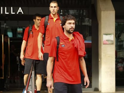 La selección, este jueves, antes de volar a Berlín.