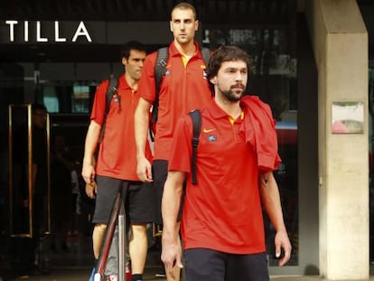 La selecció, aquest dijous, abans de volar a Berlín.