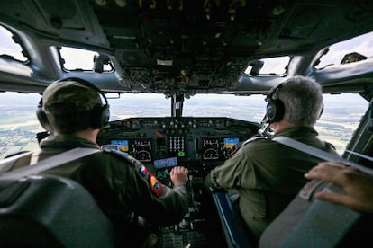 Two pilots during Air Defender 23 exercises.