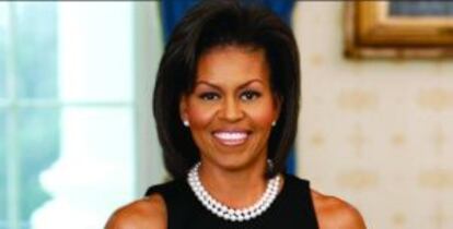 El primer retrato oficial de Michelle Obama, en 2009.