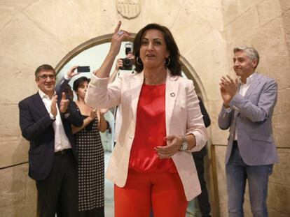 Concha Andreu (PSOE) tras el pleno del Parlamento de La Rioja el pasado jueves.