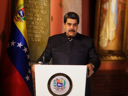 El presidente de Venezuela, Nicolás Maduro, ofrece un discurso en la Asamblea Nacional, el 18 de diciembre.