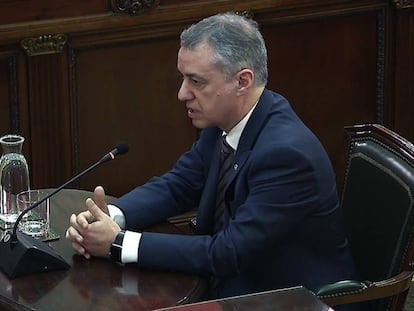 El lendakari Íñigo Urkullo durant la seva declaració al Tribunal Suprem.