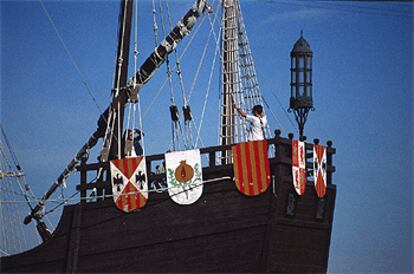 Una de las réplicas de las carabelas de Colón en el Paraje de La Rábida, Palos de las Frontera (Huelva).