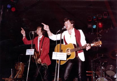Chan y Chevy, en un concierto en Zaragoza en abril de 1980.