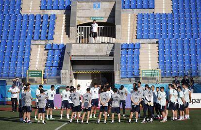 Entrenamiento de la selección española, este miércoles en San Petersburgo.