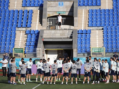 Entrenamiento de la selección española, este miércoles en San Petersburgo.