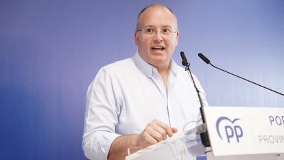 El secretario general del Partido Popular, Miguel Tellado, este viernes en Alicante.