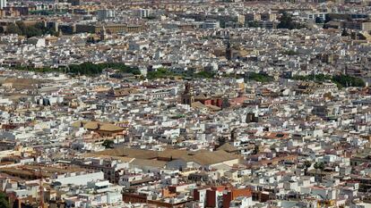 Viviendas en Sevilla, el lunes.