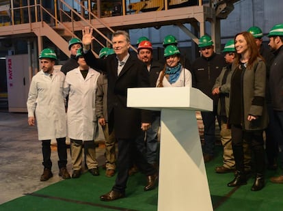 El presidente Macri inaugura una fábrica de fertilizantes en Pergamino, Buenos Aires