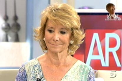 Captura de la entrevista a Esperanza Aguirre en el programa que dirige Ana Rosa Quintana.