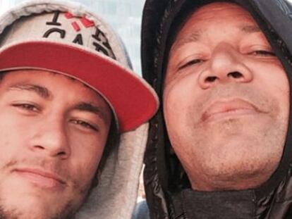 Neymar com seu pai em uma imagem do seu Instagram.