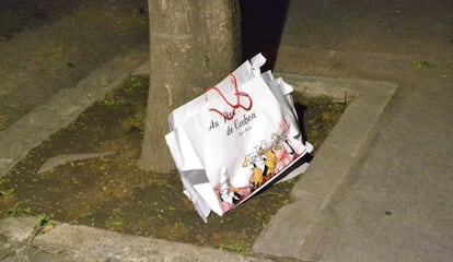 Bolsa donde se encontr&oacute; al beb&eacute;, en el barrio Higien&oacute;polis, de S&atilde;o Paulo.