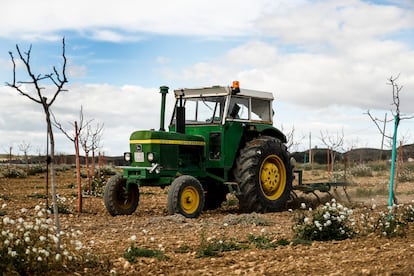 A tractor on the Las Marismas farm.