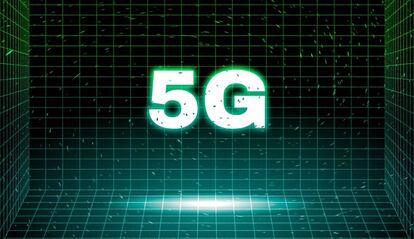 Logo de 5G xon fondo cuadriculado