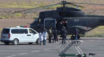 Un helicòpter marroquí a l'aeroport d'Uarzazate.