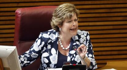 Milagrosa Martínez en 2010, cuando presidía las Cortes Valencianas.