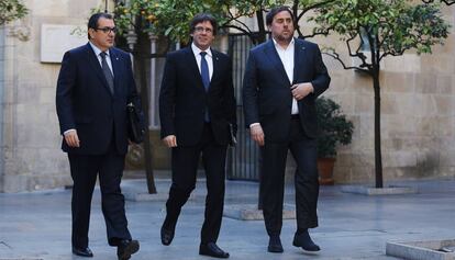 Jané, Puigdemont i Junqueras, aquest dimarts.