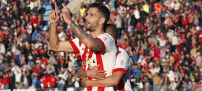 Méndez celebra un gol.