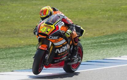 Aleix Espargaró, durante la clasificación en Assen.