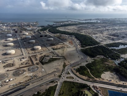 La refinería Dos Bocas de Petróleos Mexicanos (PEMEX) en construcción en Paraíso, estado de Tabasco en 2021.