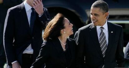 Kamala Harris y Barack Obama.