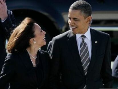 Kamala Harris y Barack Obama.