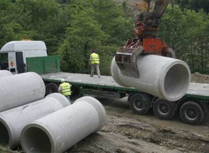 Trabajos en marcha en el tramo de las obras de la <i>Y</i> entre Ordizia e Itsasondo.