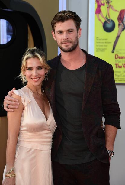 Elsa Pataky y Chris Hemsworth, en un estreno en julio en Hollywood.