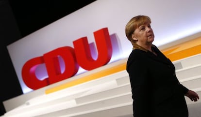 Angela Merkel en el congreso federal de la CDU.