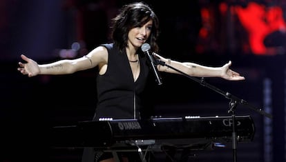 Christina Grimmie, durante una actuación el pasado mes de agosto.