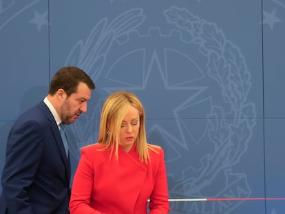 Matteo Salvini y Giorgia Meloni, en Roma el 22 de noviembre.