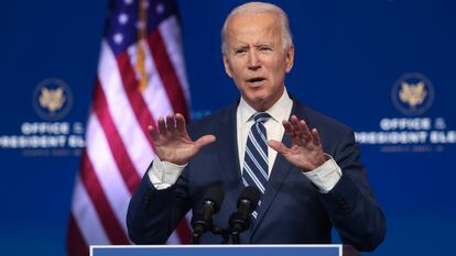 Biden durante sua entrevista coletiva em Wilmington, Delaware, nesta terça-feira. Em vídeo, algumas de suas declarações.