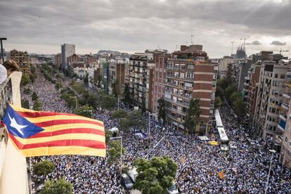 Vista panorámica de Barcelona durante la última Diada