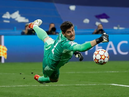 Thibaut Courtois, en el duelo ante el Manchester City.