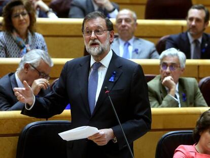 Mariano Rajoy, en la sesión de control al Gobierno en el Senado.
 
 