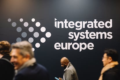 Imagen de archivo del logo de la feria Integrated Systems Europe (ISE), que se celebra entre los días 30 de enero y 2 de febrero de 2024.