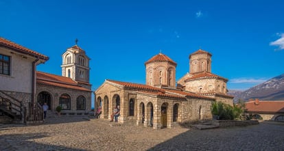 El monasterio de Sveti Naum, al sur de Ohrid y cerca de la frontera con Albania, un enclave perfecto para captar las mejores panorámicas del lago Ohrid.