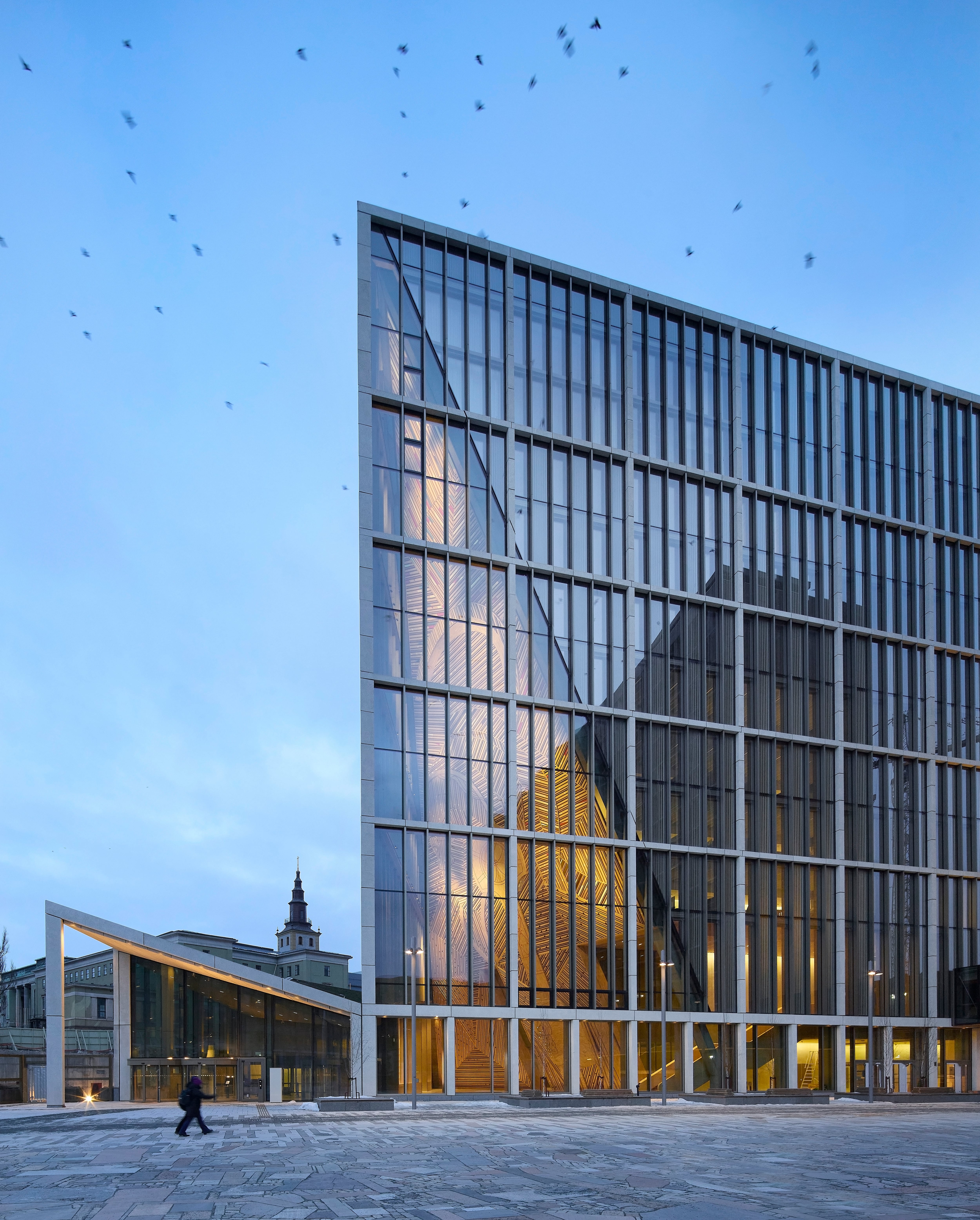 Exterior de la nueva Sede del Gobierno Noruego en Oslo.