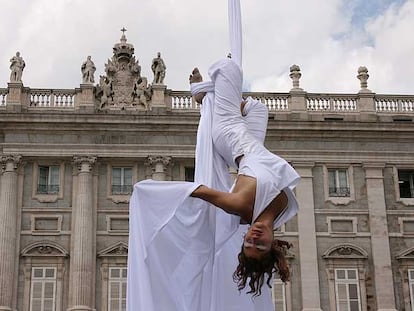 Espectáculo en la plaza de Oriente de Madrid