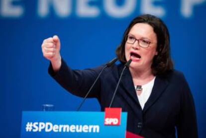 Andrea Nahles, presidenta del SPD.