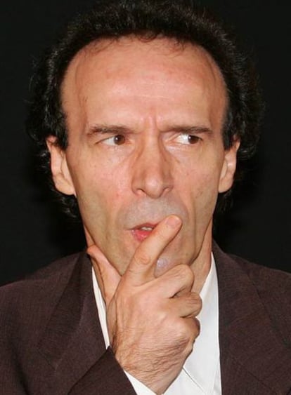 Benigni, durante la representación de <i>Tutt</i>o <i>Dante</i>.