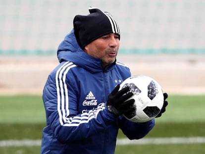 Sampaoli, en Valdebebas.