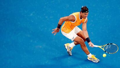 Nadal, durante el partido contra De Miñaur.