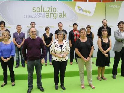 En primera línea, más adelantados, Isasi, Mintegi y Arrondo, de izquierda a derecha.
