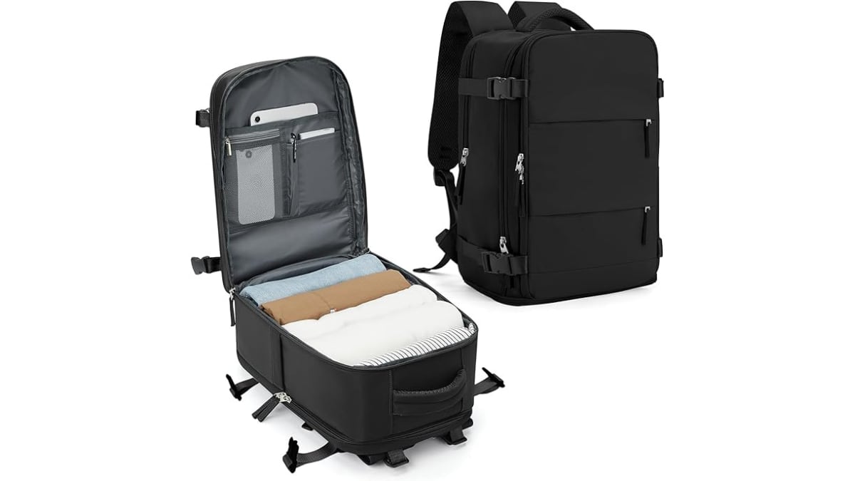 Travel backpack.