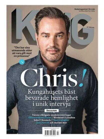 Portada de la revista sueca King, con Chris O'Neill en portada.